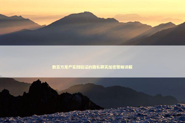 数百万用户实践验证的隐私聊天加密策略详解